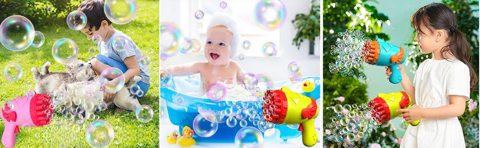 Bubble Machine Gun for Kids age 3 4 5 6 7 8 year old