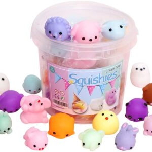 Bucket of 24 Pieces Mochi Squishy Toys