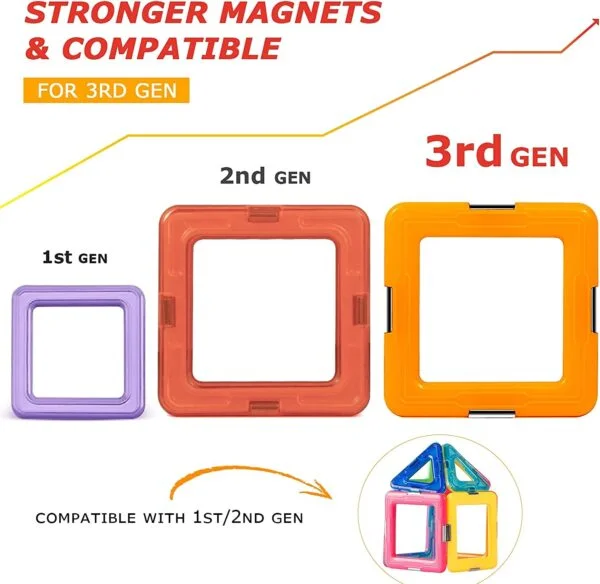 Upgraded Magnetic Blocks Tough Building Tiles STEM Toys - Image 2
