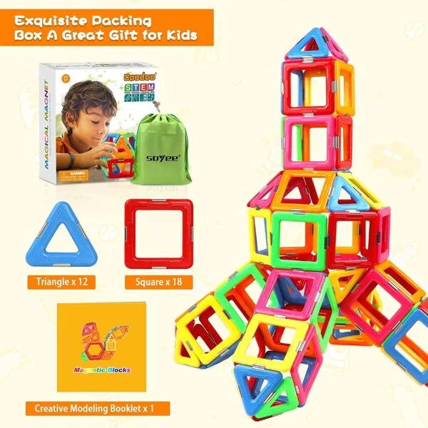 Upgraded Magnetic Blocks Tough Building Tiles STEM Toys - Image 7