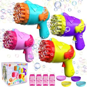 4-Pack Bubble Machine Gun Kit with Lights and Bubble Solution