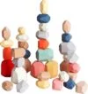 36 Pieces Wooden Stacking Rocks Balancing Stones