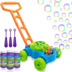 Blowing Bubbles Maker Lawn Mower Machine Pretend Play
