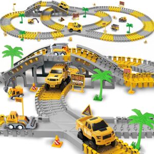 253 Pieces Construction Race Tracks Kids Toy Set