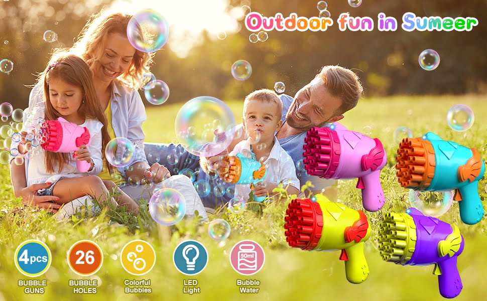 Bubble Machine Gun for Kids age 3 4 5 6 7 8 year old